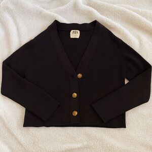 Zara kids size 13-14 years black ribbed cardigan